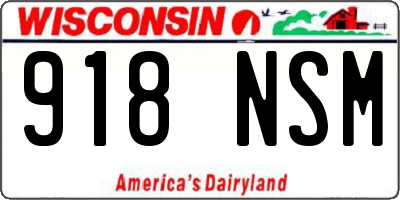 WI license plate 918NSM