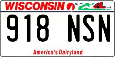 WI license plate 918NSN
