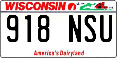 WI license plate 918NSU