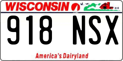 WI license plate 918NSX