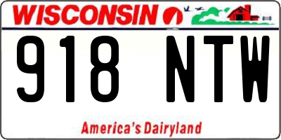WI license plate 918NTW