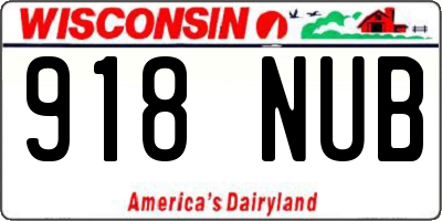 WI license plate 918NUB