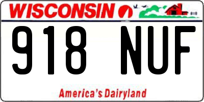 WI license plate 918NUF