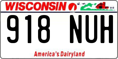 WI license plate 918NUH