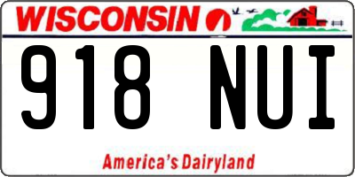 WI license plate 918NUI