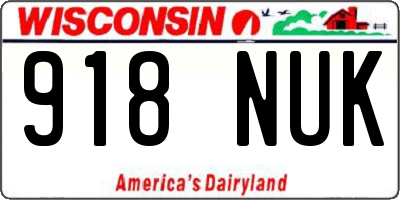 WI license plate 918NUK