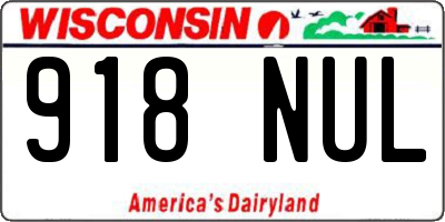 WI license plate 918NUL