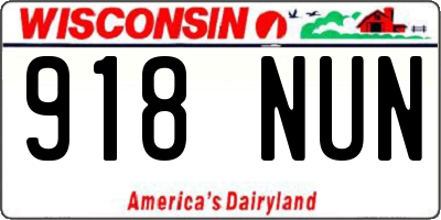 WI license plate 918NUN