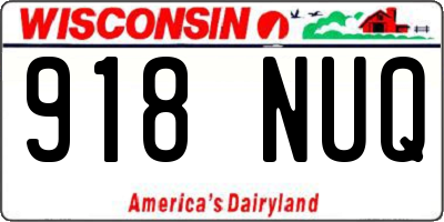 WI license plate 918NUQ