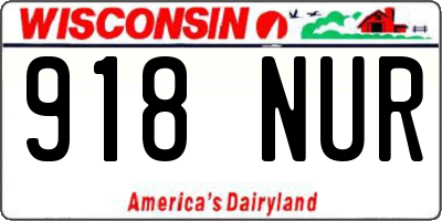 WI license plate 918NUR