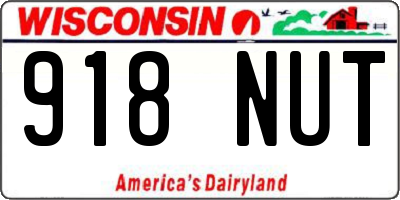 WI license plate 918NUT