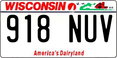 WI license plate 918NUV