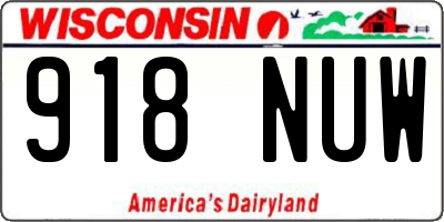 WI license plate 918NUW