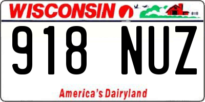 WI license plate 918NUZ