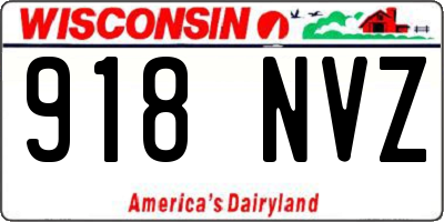 WI license plate 918NVZ