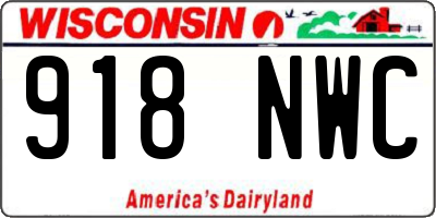 WI license plate 918NWC