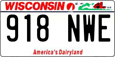 WI license plate 918NWE