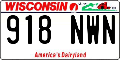 WI license plate 918NWN
