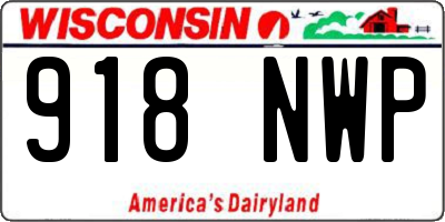 WI license plate 918NWP