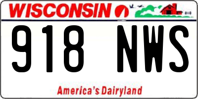 WI license plate 918NWS
