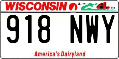 WI license plate 918NWY