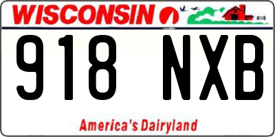 WI license plate 918NXB