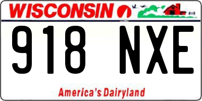WI license plate 918NXE