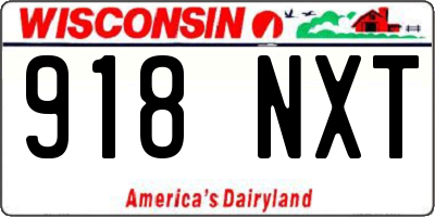 WI license plate 918NXT