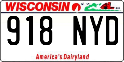 WI license plate 918NYD