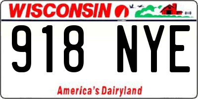 WI license plate 918NYE