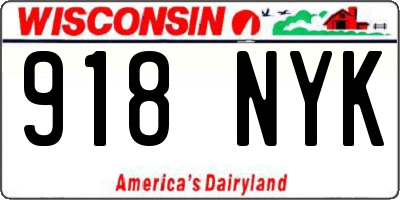 WI license plate 918NYK
