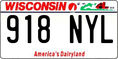 WI license plate 918NYL