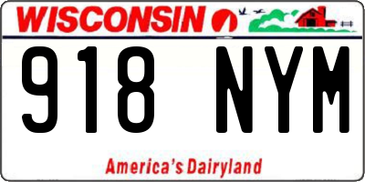 WI license plate 918NYM
