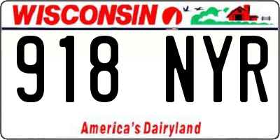 WI license plate 918NYR