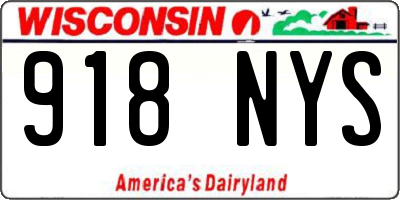 WI license plate 918NYS