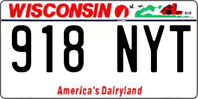 WI license plate 918NYT