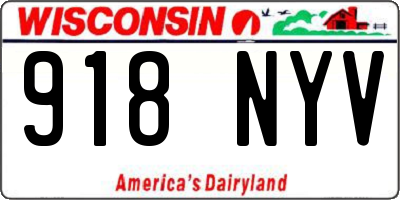 WI license plate 918NYV