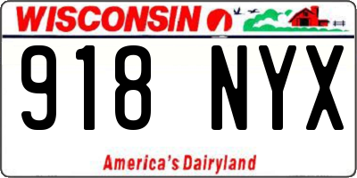 WI license plate 918NYX