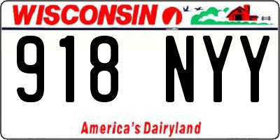 WI license plate 918NYY
