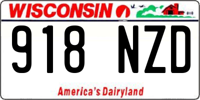 WI license plate 918NZD