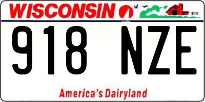 WI license plate 918NZE