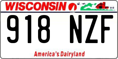 WI license plate 918NZF