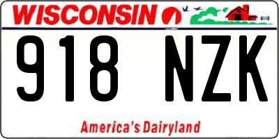 WI license plate 918NZK