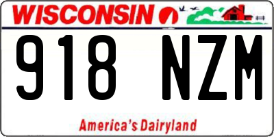 WI license plate 918NZM