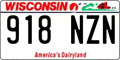 WI license plate 918NZN