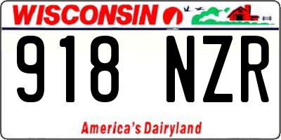 WI license plate 918NZR
