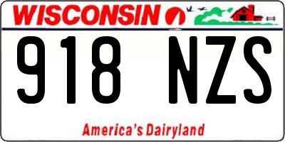 WI license plate 918NZS