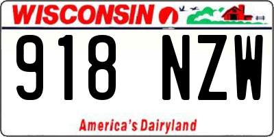WI license plate 918NZW