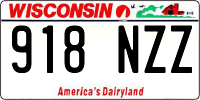 WI license plate 918NZZ