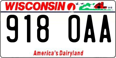 WI license plate 918OAA